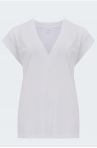 le mid rise v t-shirt in blanc