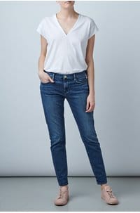 le mid rise v t-shirt in blanc
