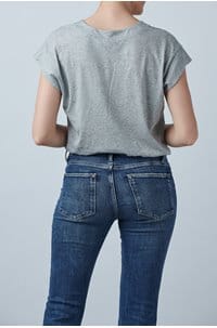 le mid rise v t-shirt in gris heather