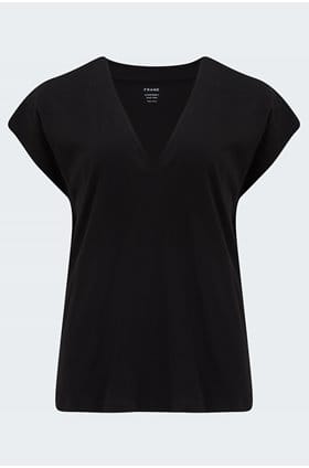 Le Mid Rise V T-Shirt in Noir