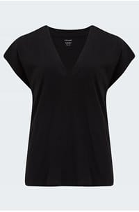 le mid rise v t-shirt in noir