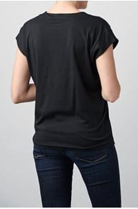 le mid rise v t-shirt in noir