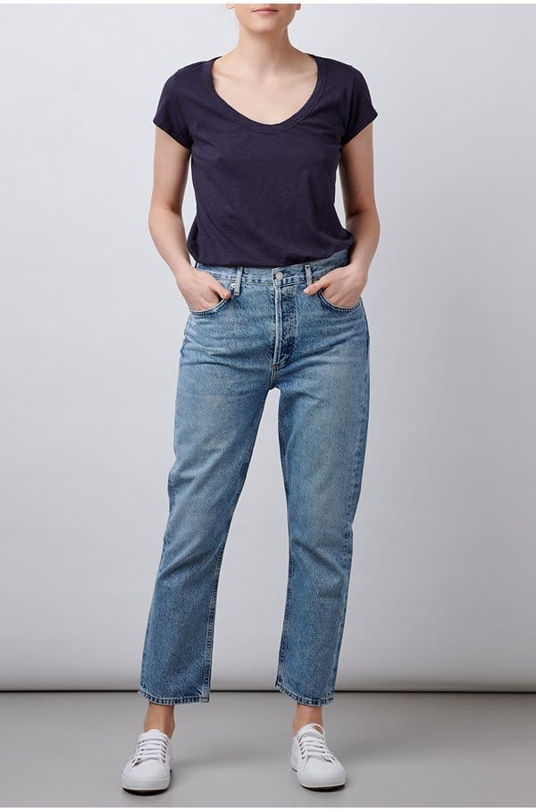 katie scoop neck tee in ink