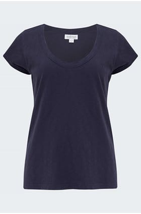 Katie Scoop Neck Tee in Ink