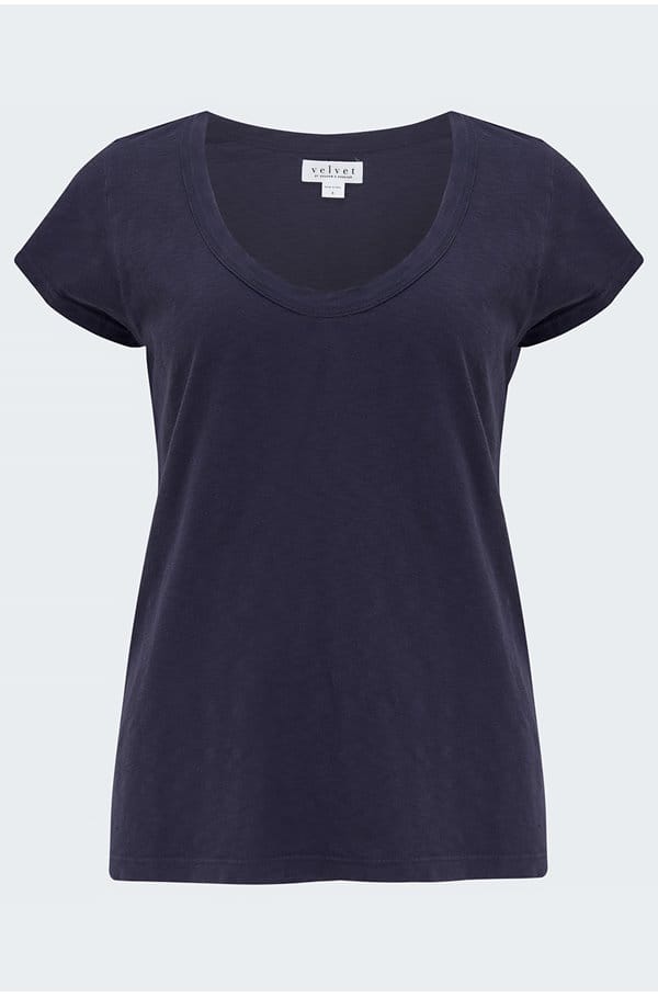 katie scoop neck tee in ink