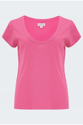 Katie Scoop Neck Tee in Pop