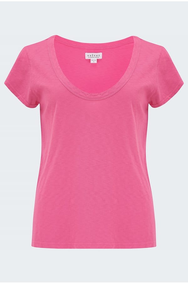 katie scoop neck tee in pop