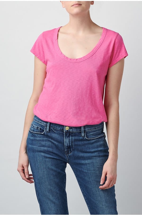 katie scoop neck tee in pop