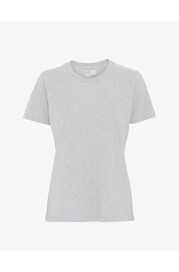 organic tee shirt in snow melange