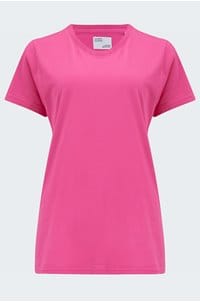 organic tee shirt in bubblegum pink