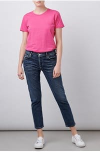 organic tee shirt in bubblegum pink