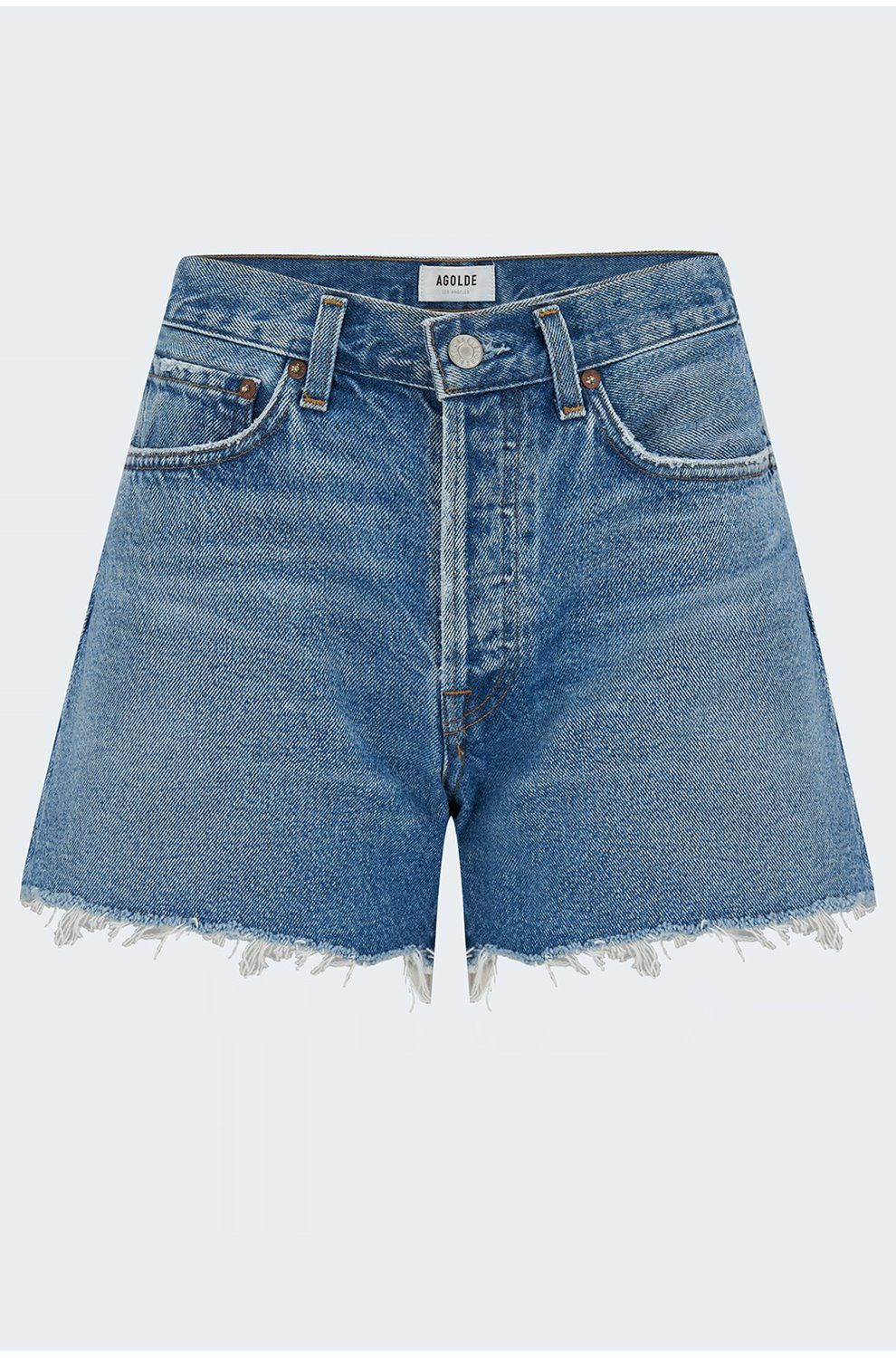 NWT Agolde Long Parker Denim Short in Skywave 30 - naproadavida.com