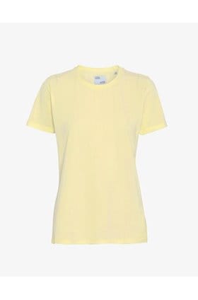 organic tee shirt in soft yellow