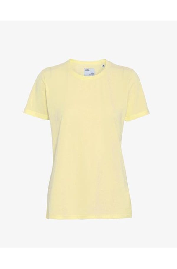 organic tee shirt in soft yellow