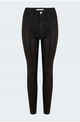 le sylvie straight jean in noir leather