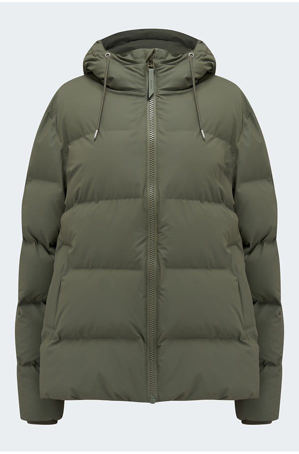 puffer jacket in olive