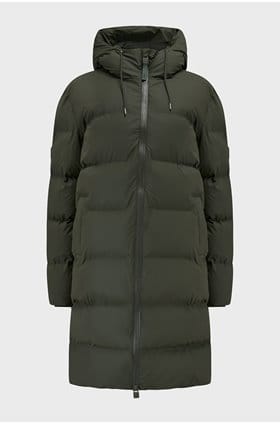 Rains long jacket green discount