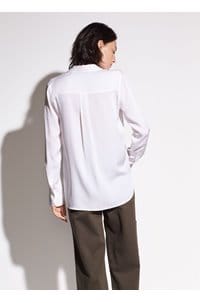 slim fitted blouse in optic white