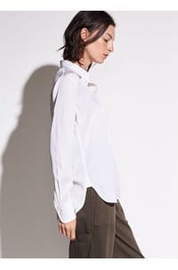 slim fitted blouse in optic white