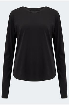 Long sleeve black tee top