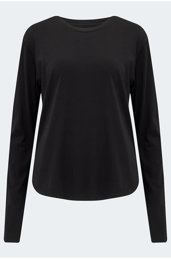 daniela long sleeve tee in black 