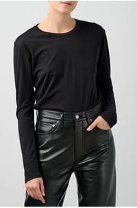 daniela long sleeve tee in black 
