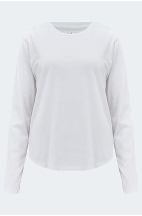 Daniela Long Sleeve Tee in White