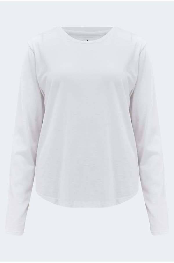 daniela long sleeve tee in white