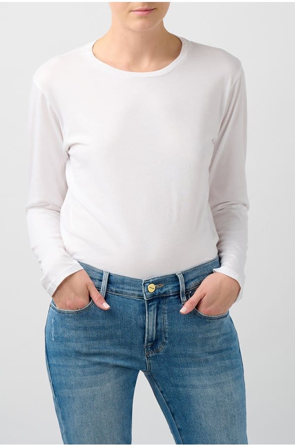 daniela long sleeve tee in white