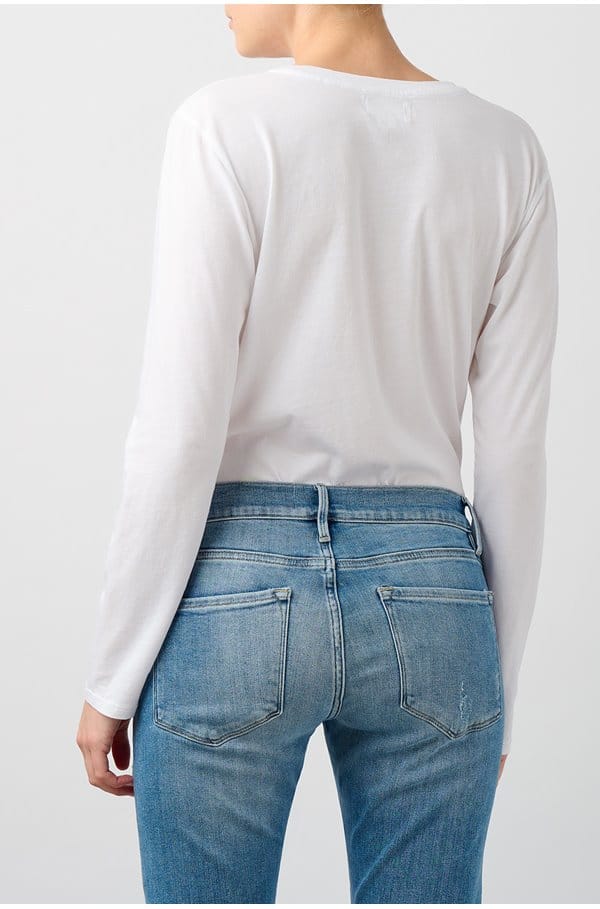 daniela long sleeve tee in white