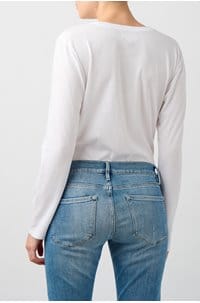 daniela long sleeve tee in white