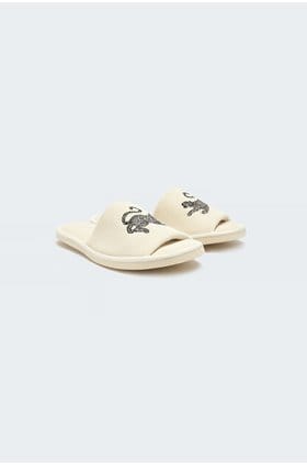 jaguar print sliders in cream