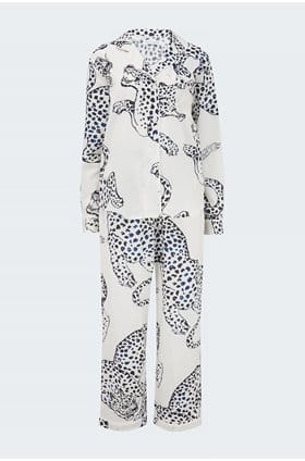 jaguar print pyjamas in cream