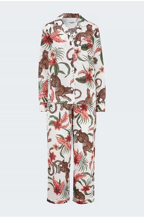 soleia print pyjamas in cream