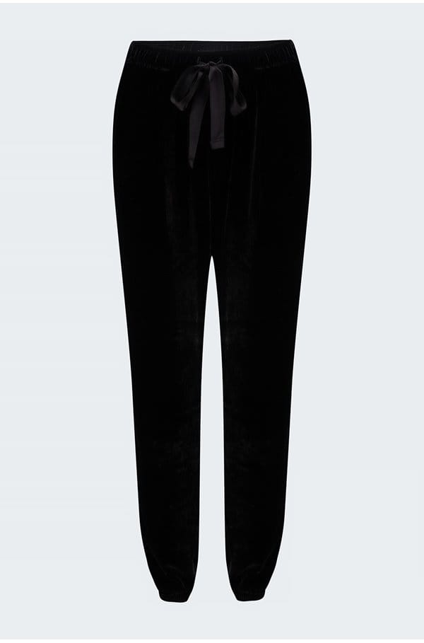 pleat front jogger in black