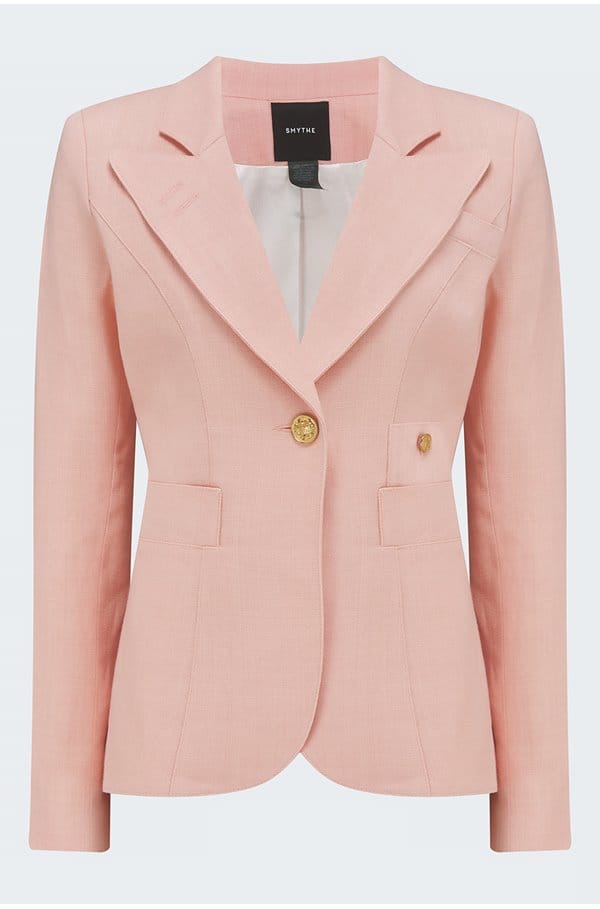 duchess linen blazer in ballet pink