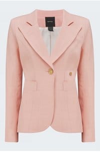 duchess linen blazer in ballet pink