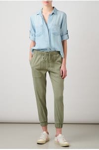 split back button down shirt in sunbleached