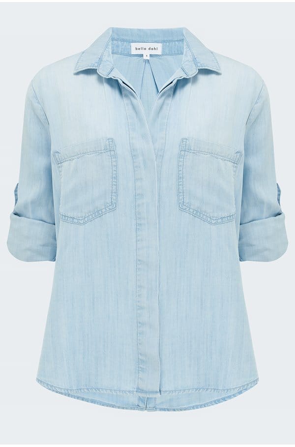 split back button down shirt in sunbleached