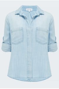split back button down shirt in sunbleached