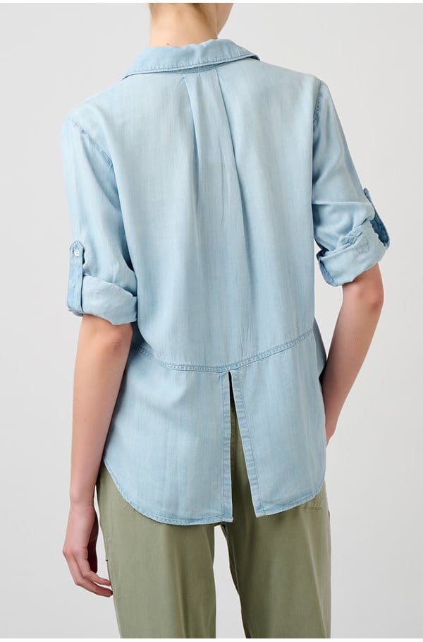 split back button down shirt in sunbleached