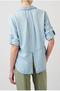 split back button down shirt in sunbleached