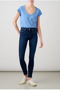 katie scoop neck tee in cornflour blue 