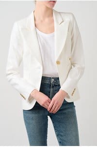 duchess linen blazer in white
