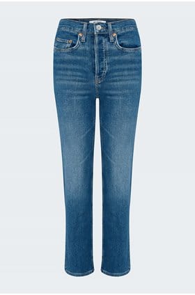 70's stovepipe jean in dusted blue