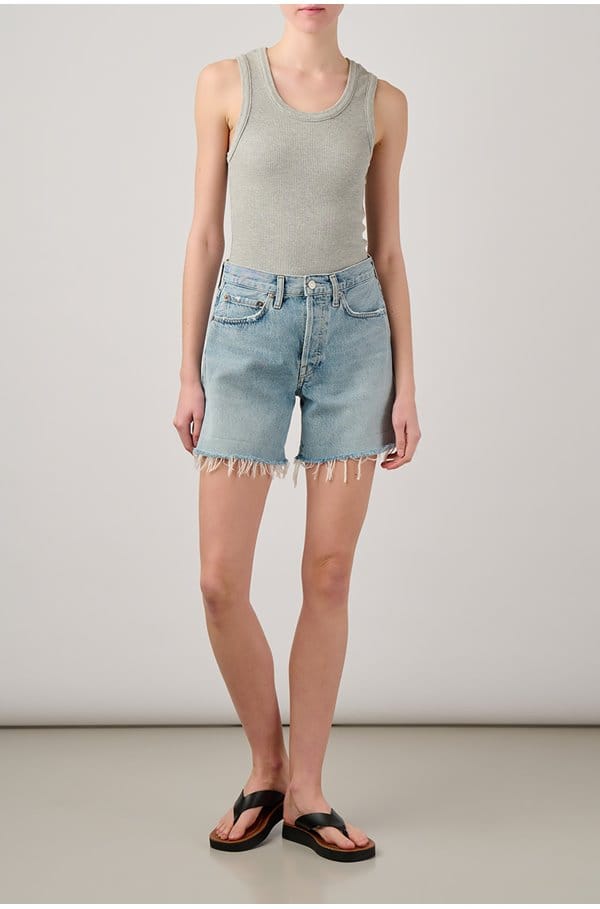 poppy tank in grey heather