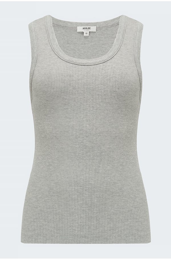 poppy tank in grey heather