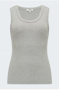 poppy tank in grey heather