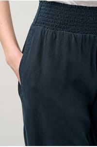 smocked waist wide leg trouser in endless sea