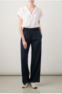 smocked waist wide leg trouser in endless sea